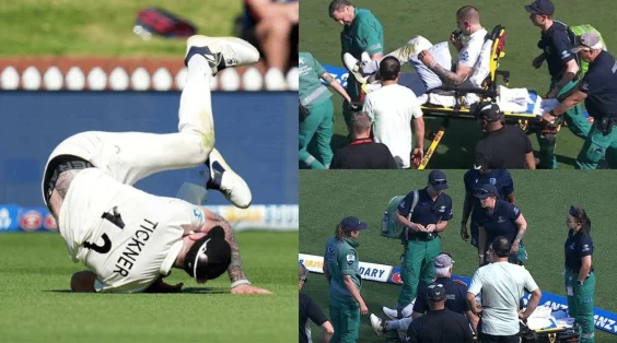 Tickner stretchered off after suspected shoulder dislocation